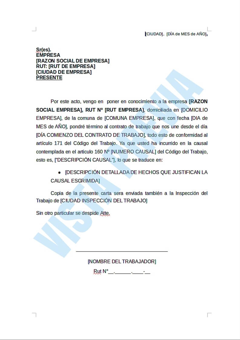 Carta De Despido Indirecto En Honduras - New Sample c
